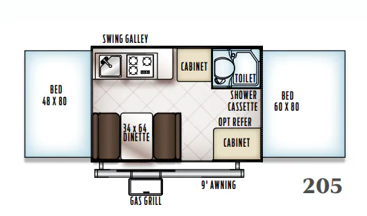 Forest River Flagstaff MAC 205 floor plan