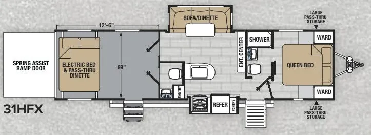 Forest River XLR Hyperlite 31HFX floor plan