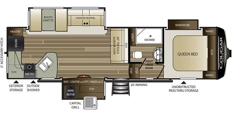 2021 Keystone Cougar Half-Ton 29RKS - Floor plan