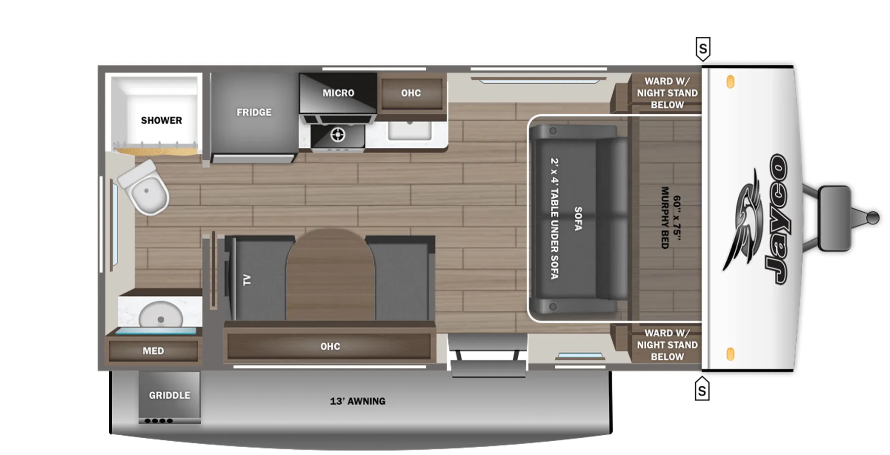 2026 Jayco Jay Feather Air 15MRB - Floor plan