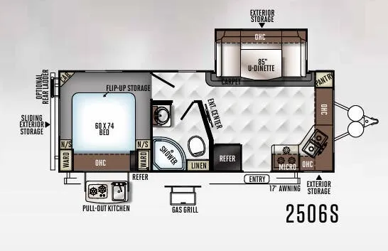 Forest River Rockwood Mini Lite 2506S floor plan