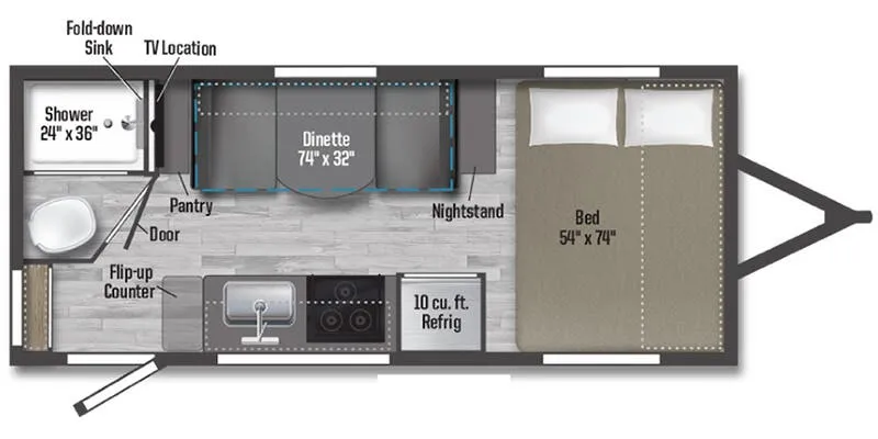 2025 Winnebago Micro Minnie 1720FB - Floor plan