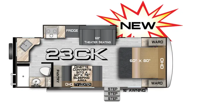 2026 Northwood Nash Camp 23CK - Floor plan