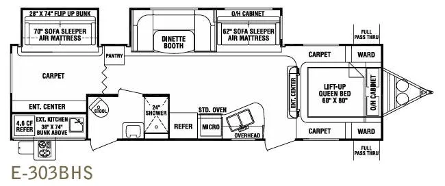 Cruiser RV Enterra 303BHS floor plan