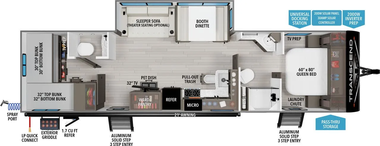 2025 Grand Design Transcend 305BHT - Floor plan