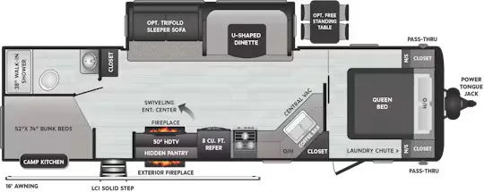 Keystone Hideout 29DFS floor plan