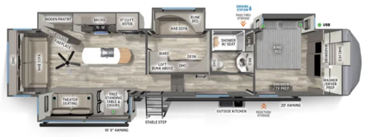 2024 Forest River Sandpiper 4003MB - Floor plan