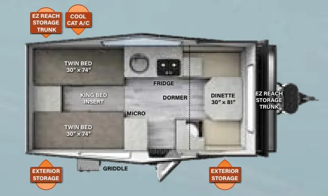 2023 Forest River Rockwood Hard Side A213HW - Floor plan