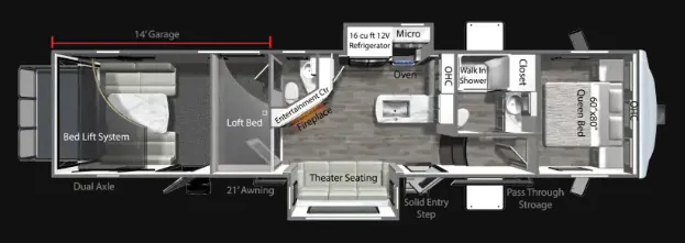 Dutchmen Voltage V Series 3600 floor plan