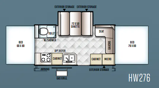 Forest River Rockwood High Wall HW276 floor plan