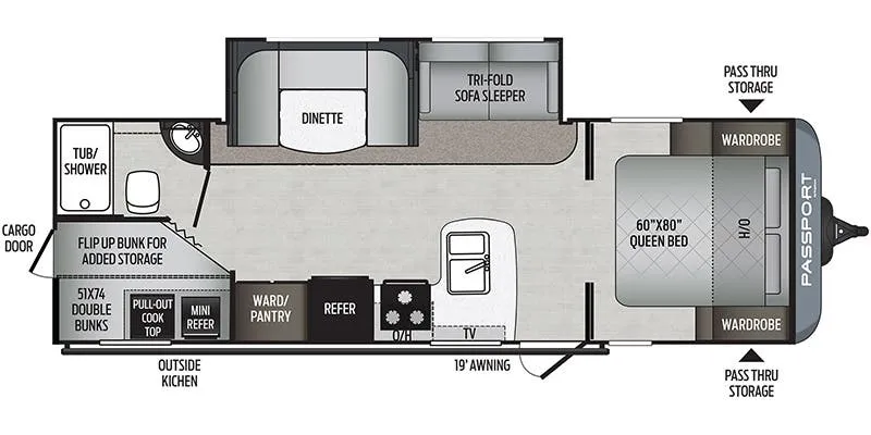 Keystone Passport SL Series 267BH floor plan