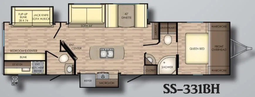 CrossRoads Sunset Trail Super Lite 331BH floor plan