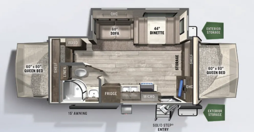 2012 Forest River Flagstaff Shamrock 21SS - Floor plan