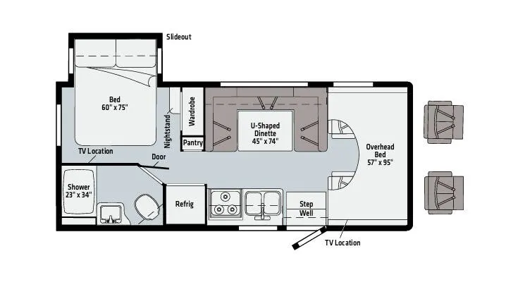 2021 Winnebago Spirit 22M - Floor plan