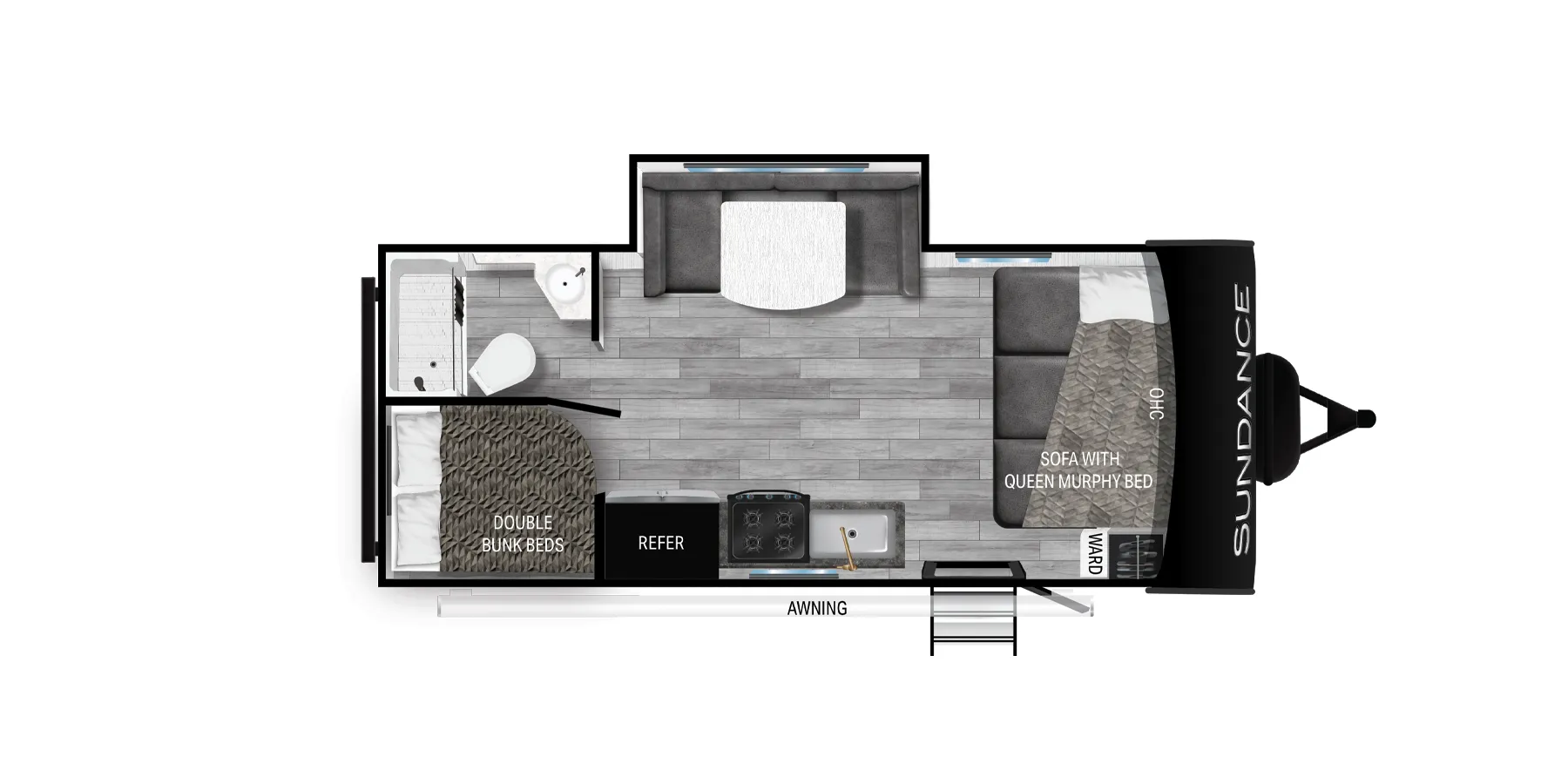 Heartland Sundance Ultra-Lite Travel Trailers 211MB floor plan