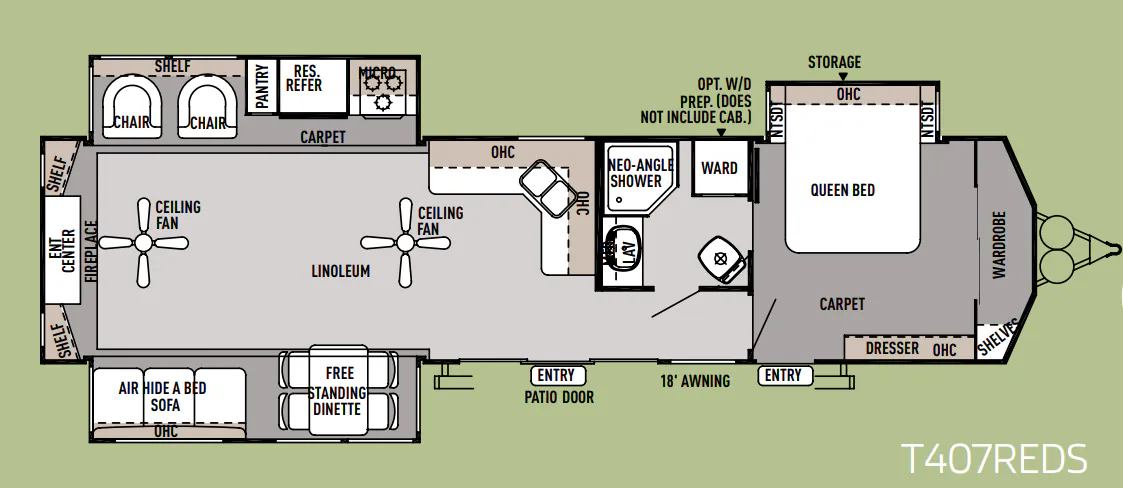 Forest River Wildwood Lodge 407REDS floor plan