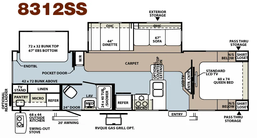 Forest River Rockwood Signature Ultra Lite 8312SS floor plan