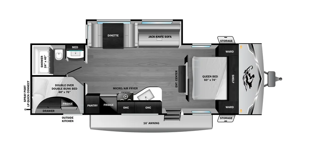 2027 Open Range RV Colt 26DBS floor plan