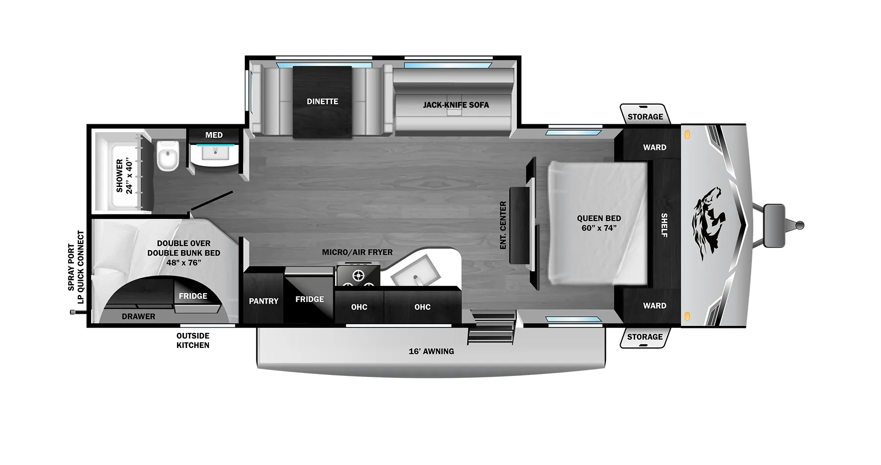 2027 Open Range RV Colt 26DBS - Floor plan