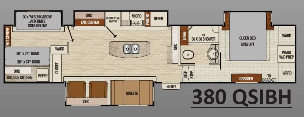 Coachmen Chaparral 380 QSIBH floor plan