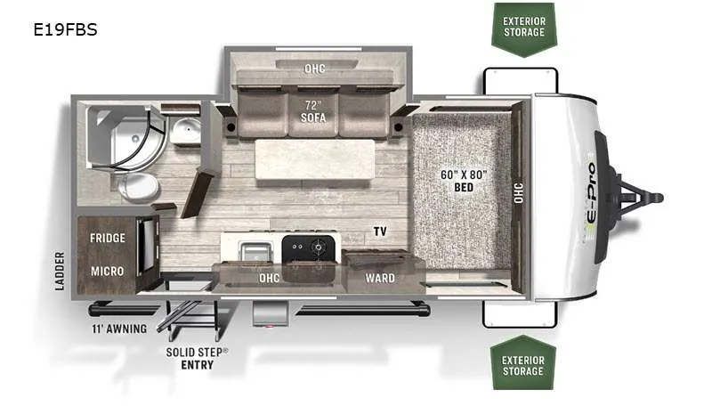 2021 Forest River Flagstaff E-Pro 19FBS - Floor plan