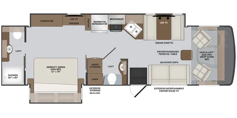 Holiday Rambler Admiral 32N floor plan
