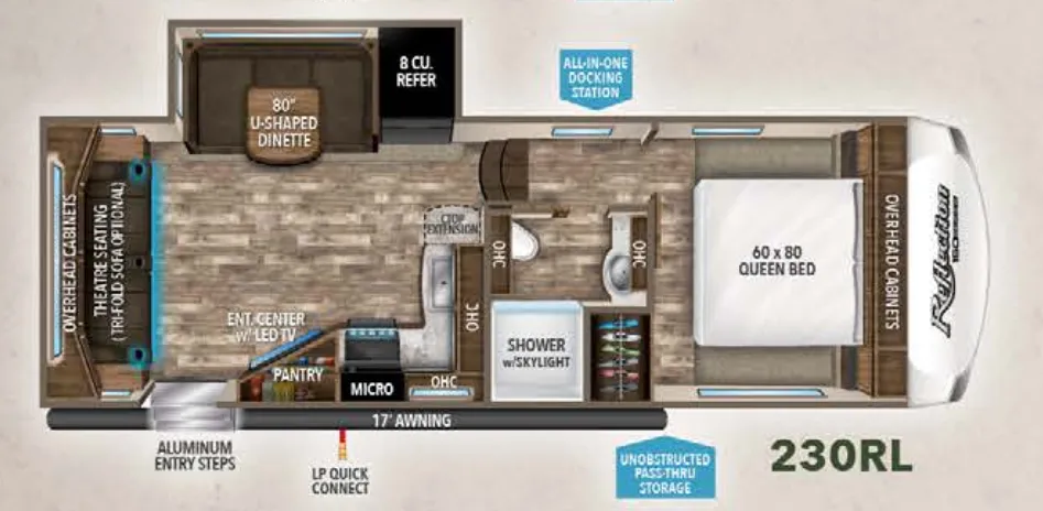 Grand Design Reflection 150 Series 230RL floor plan