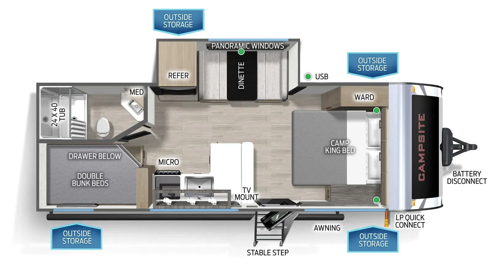 Forest River Campsite Ultra 21DF floor plan