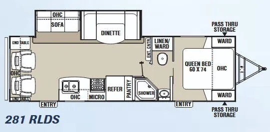 Coachmen Freedom Express Liberty Edition 281 RLDS floor plan