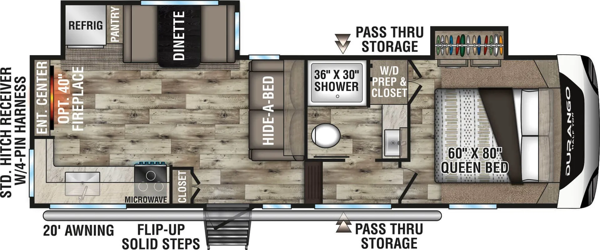 K-Z Durango Half-Ton D250RED floor plan