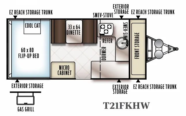 Forest River Flagstaff Hard Side T21FKHW floor plan