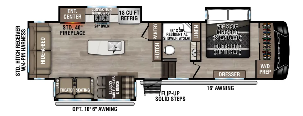 K-Z Durango D301RLT floor plan