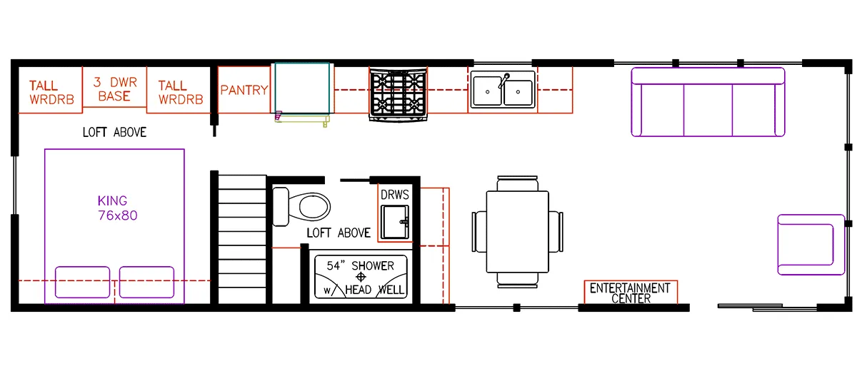 Elevation Park Model Company 7 Series 7-109 floor plan