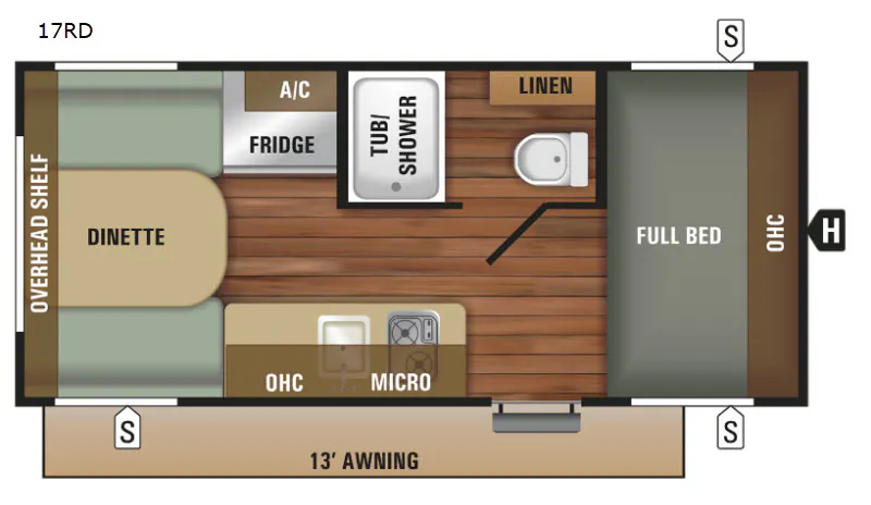 2019 Starcraft Autumn Ridge Outfitter Single Axle 171RD — Floor plan
