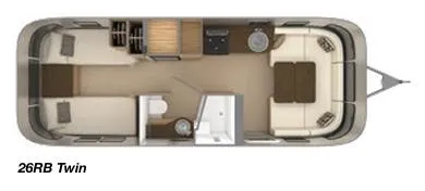 Airstream Flying Cloud 26RB TWIN floor plan
