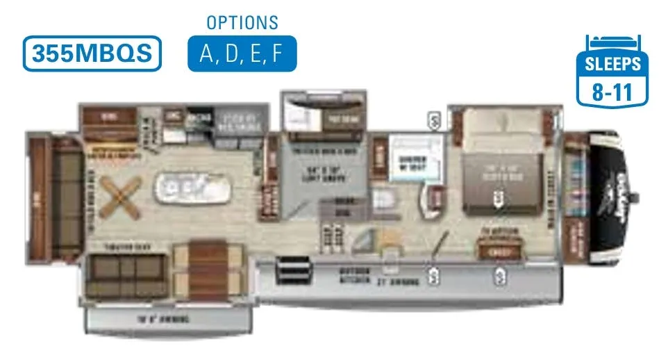 Jayco Eagle 355MBQS floor plan