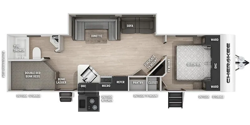 2021 Forest River Cherokee 264DBH floor plan