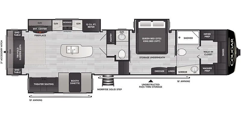 2021 Keystone Cougar 355FBS - Floor plan