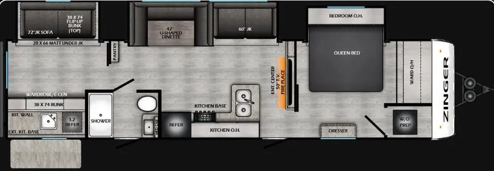 CrossRoads Zinger 340BH floor plan