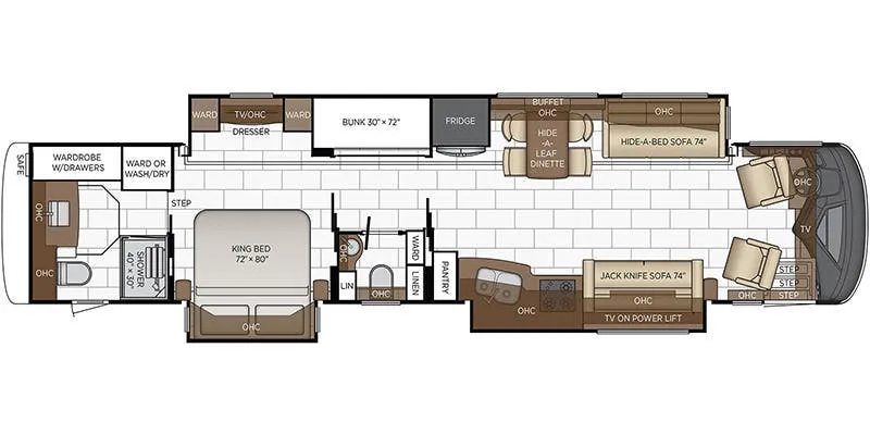 Newmar London Aire 4535 floor plan