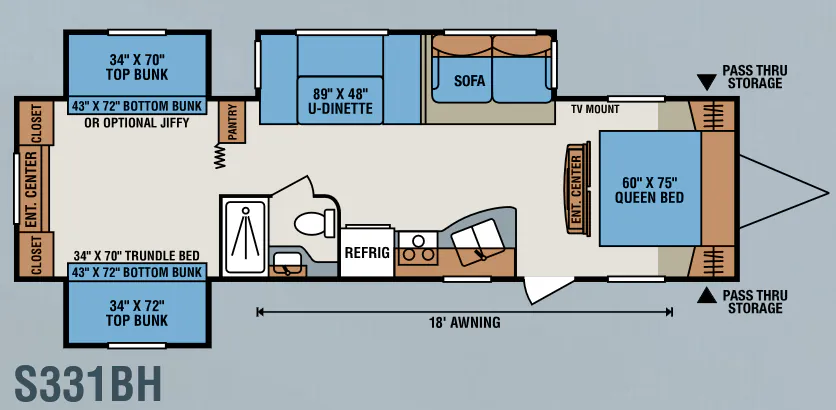 K-Z Sportsmen S331BH floor plan