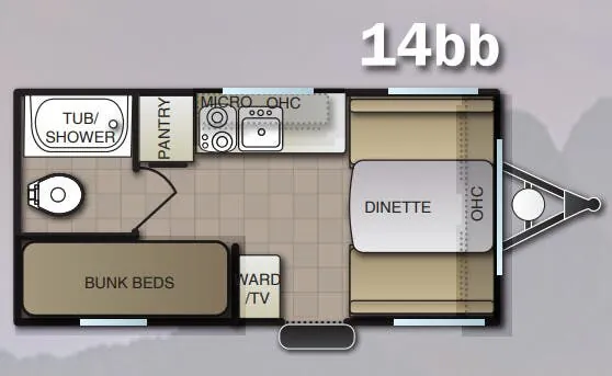 Pacific Coachworks Mighty Lite M14BB floor plan