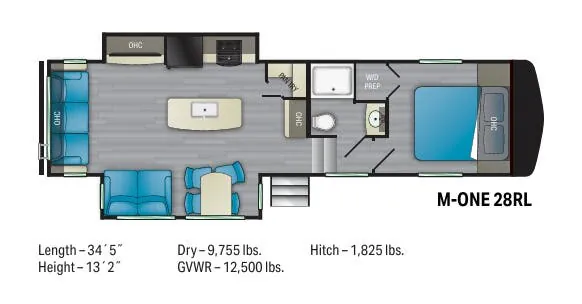 Heartland Milestone M-One 28RL floor plan