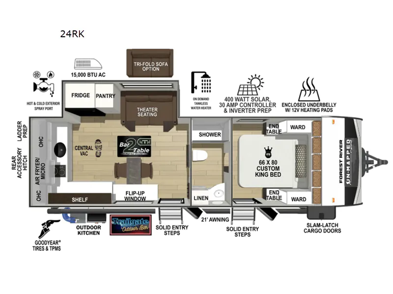 2026 Forest River RV Un-Mapped 24RK - Floor plan