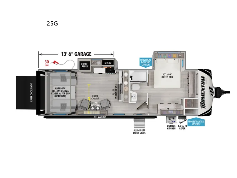 2026 Grand Design Momentum G-Class 25G - Floor plan