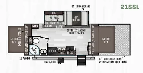 Forest River Flagstaff Shamrock 21SSL floor plan