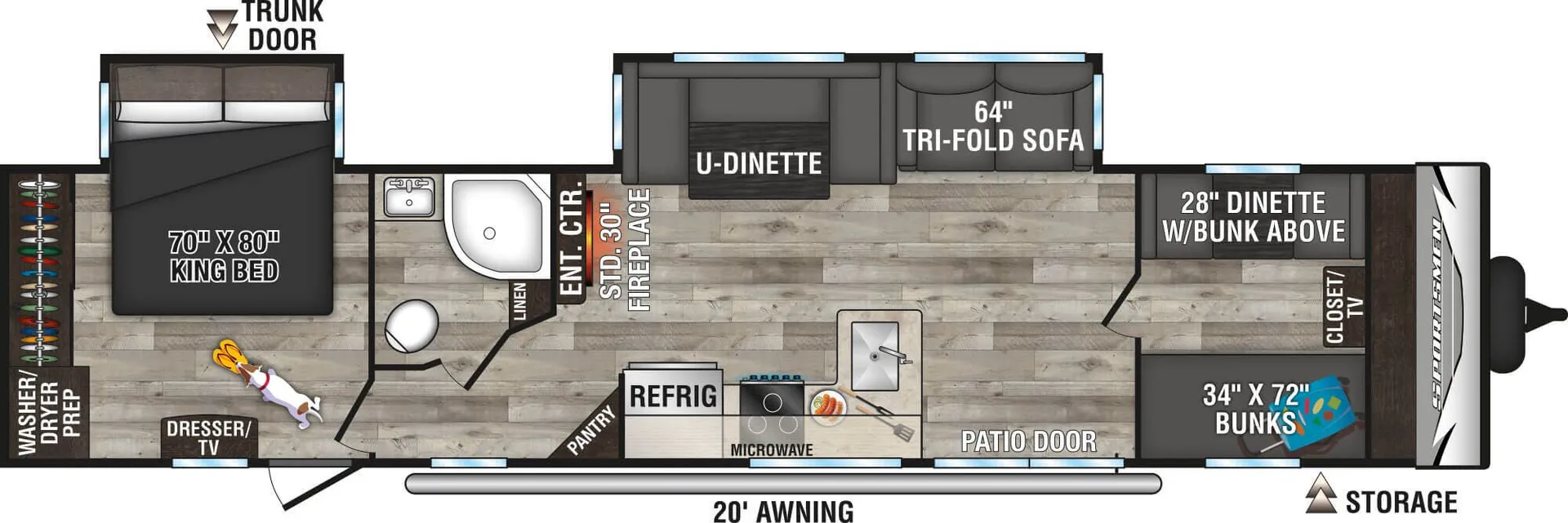 K-Z Sportsmen 362BH floor plan