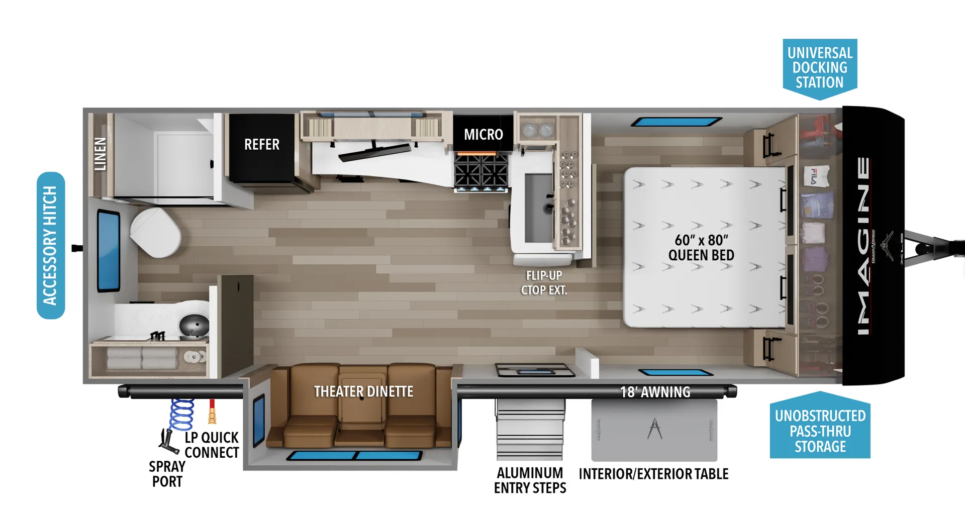 2023 Grand Design Imagine XLS 22RBE - Floor plan