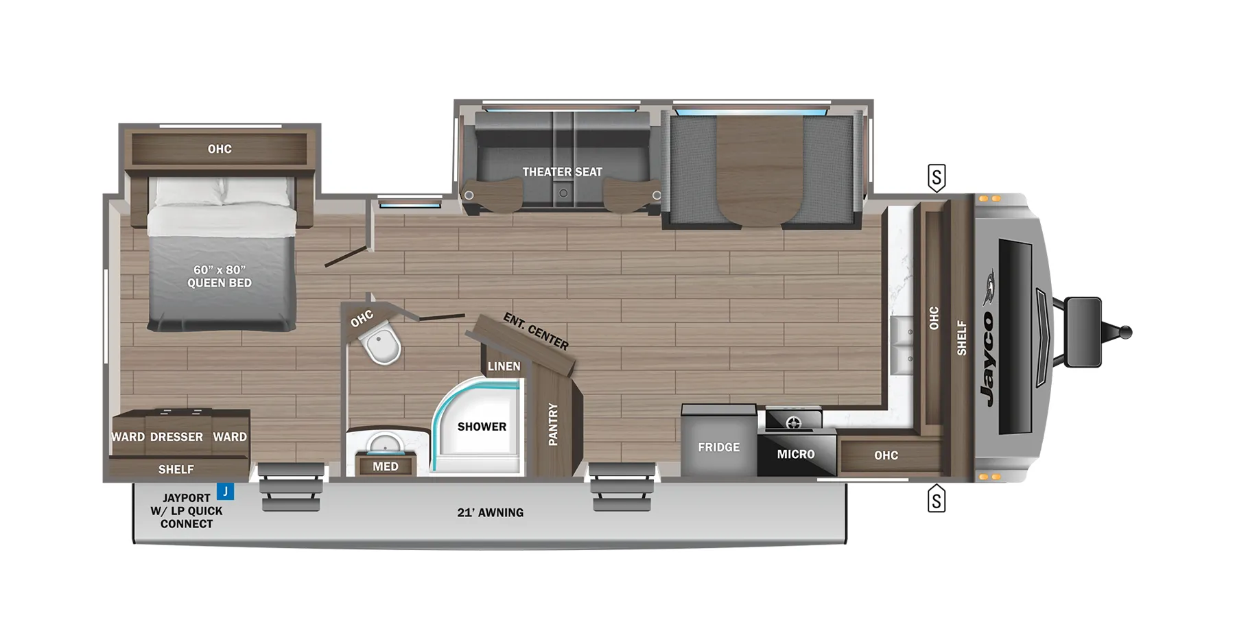 Jayco White Hawk 26FK floor plan