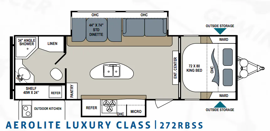 Dutchmen Aerolite Luxury 272RBSS floor plan